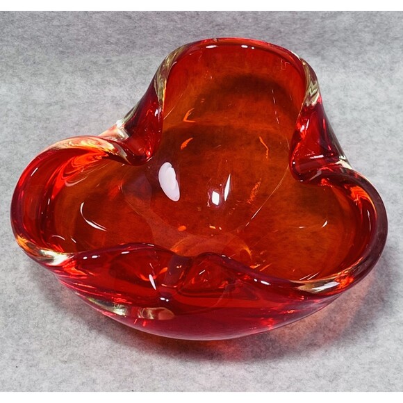Vintage Murano Art Glass Bowl Ashtray Trinket Dish 6" Mid Century Modern Decor - Picture 2 of 11